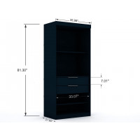 Manhattan Comfort 183GMC4 Mulberry Tatiana Midnight Blue 3-Sectional Open Hanging Module Wardrobe Closet